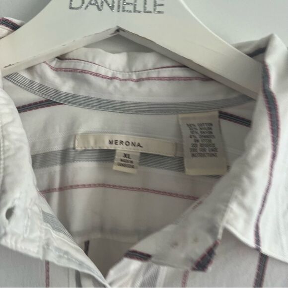 MERONA White Striped Button Down Shirt - Picture 4 of 6
